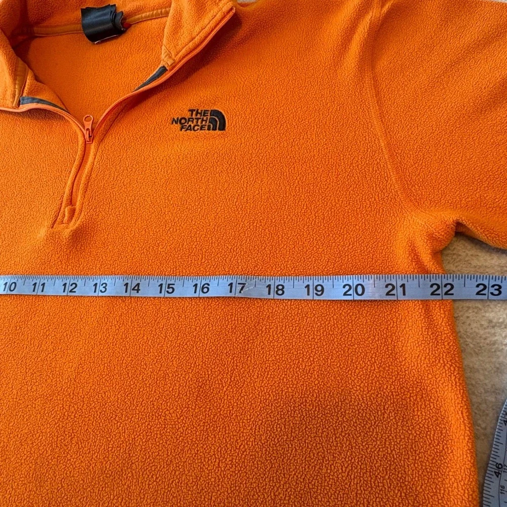 The North Face Mens Polartec 1/4‎ Zip Pullover Sz Medium Orange Fleece Outdoor